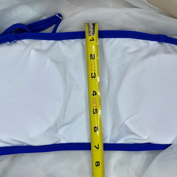 NWT LARGE BLUE Bando and 5 way strap’s BIKINI HIGH RISE REMOVABLE CUPS AMAZON - Picture 13 of 15